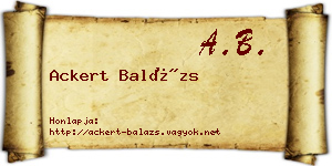 Ackert Balázs névjegykártya