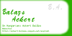 balazs ackert business card